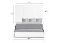 Compact Twin XL Sofa bed and Cabinets Wall System