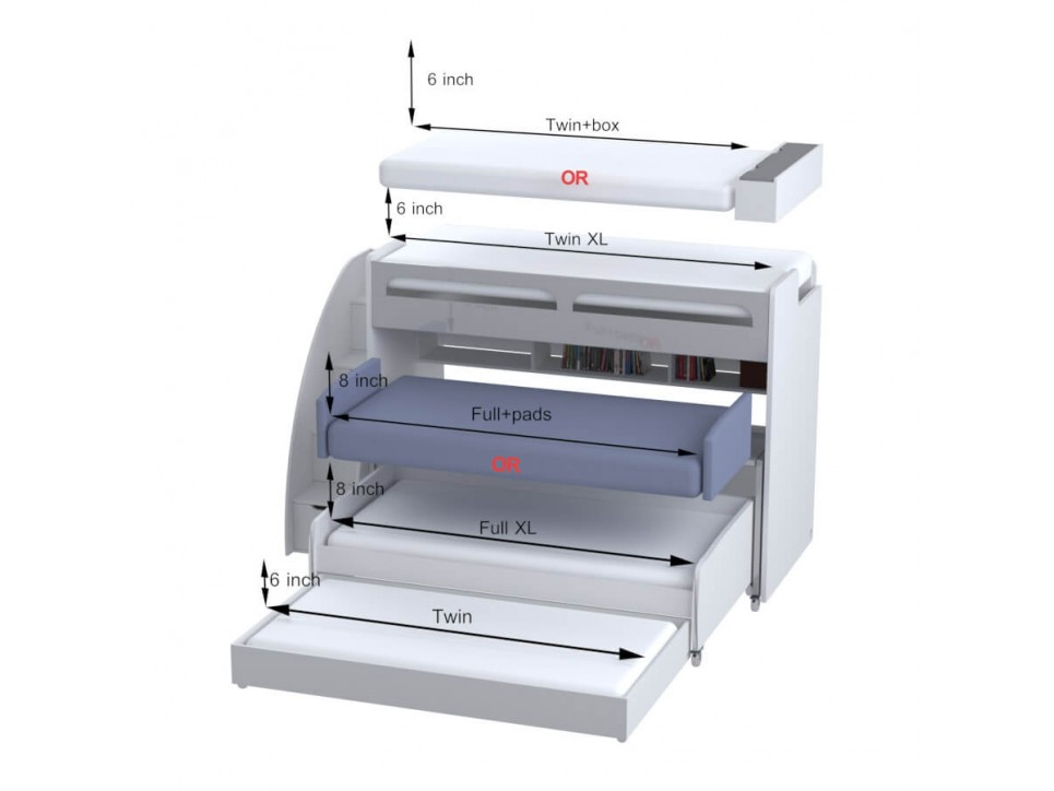 Bel Mondo Twin Over Full/Full XL Bunk Bed Set